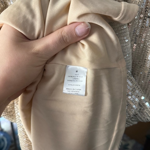 New York & Company Gold Sequin Maxi Skirt Elastic Waist - Picture 6 of 7